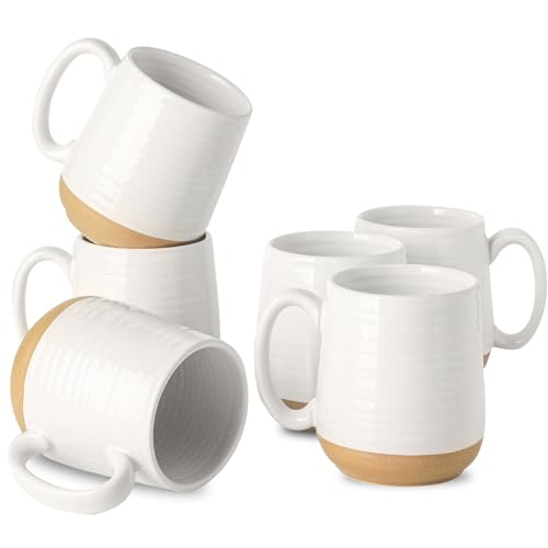Hasense Porcelain Coffee Mugs Set (6) 15 oz