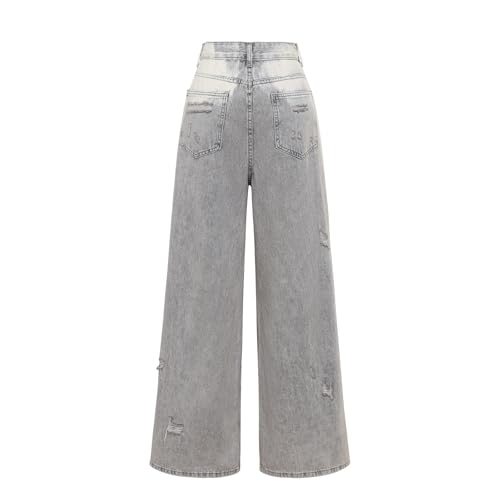 Womens High Waist Ripped Denim Pants Casual Comfort Stretch Vintage Washed Trendy Distressed Jeans2