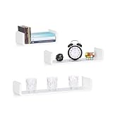 Dekorativ: Die abgerundeten Ecken sorgen für eine harmonische Optik - Alle Wandablagen sind rund 1,5 cm dick - Ordnen Sie die Hängeregale ganz individuell an, sodass sie ideal zusammenspielen