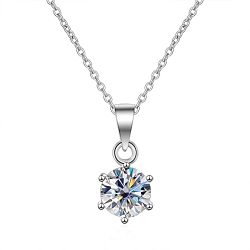 Collier moissanite pour femme en argent sterling 925 éclat diamant unique