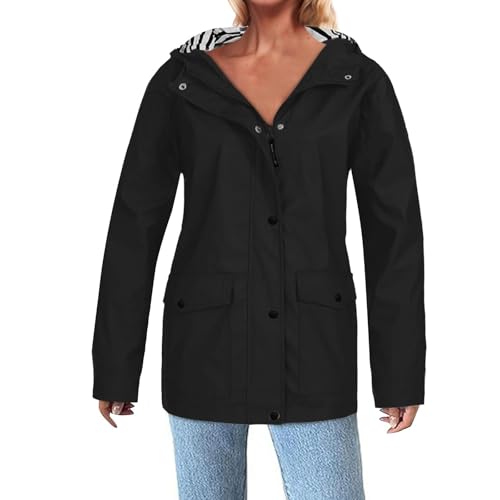 Generisch Wetterjacken Damen Lang Atmungsaktiv übergangsjacke Funktionsjacke Leichte Dünne Langarm Sommerjacke Reißverschluss Outdoorjacke mit Kapuze Wanderjacke Windbreaker