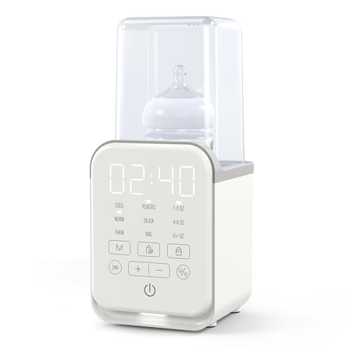 Image of Bottle Warmer 10-in-1 Universal Baby Bottle Warmers for All Bottles Milk Warmer with Night Light, Timer, Steri-lize, Auto Shut, Temperature Fast Bottle Warmer for Breastmilk or Formula (Grey)