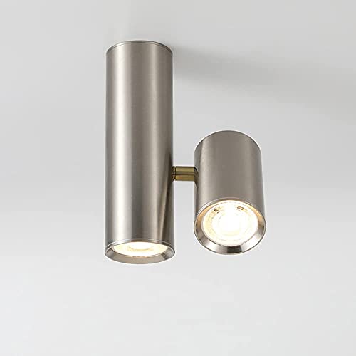Luminaire intérieur double spots LED design noir et argent - 2