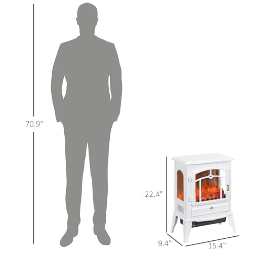 Homcom US820-356V80WT0131 Electric Fireplace Stove, 22 Inch Freestanding Fireplace Heater thumb #4