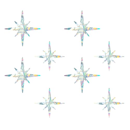 SEWACC Vinilo Adhesivo Estático Anticolisión para Ventanas sin Adhesivo 8 Piezas Diseño Estrellado Protección para Aves Vinilo Decorativo para Sala y Dormitorio