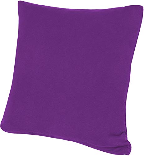 Lot de 2 taies d'oreiller avec fermeture éclair en jersey 100 % coton, disponibles dans 12 couleurs modernes et 4 tailles différentes, Tissu, lilas, 40 x 40...