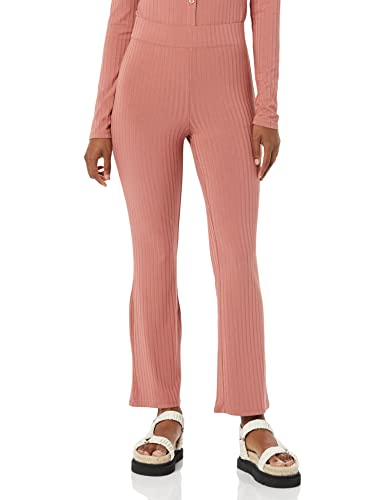 Amazon Essentials Women's Wide Rib Flared Ankle Pant, Terracotta, X-Small