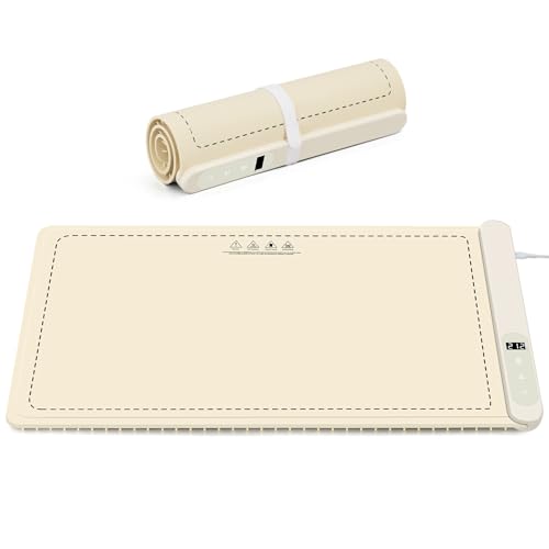 Montemono 500W Electric Food Warming Mat | 24x15 inch Soft Roll Up Silicon Warming Mat for Food 6 Level Adjustable Temperature Food Warming Trays for Buffet Auto-Off Warming Pads