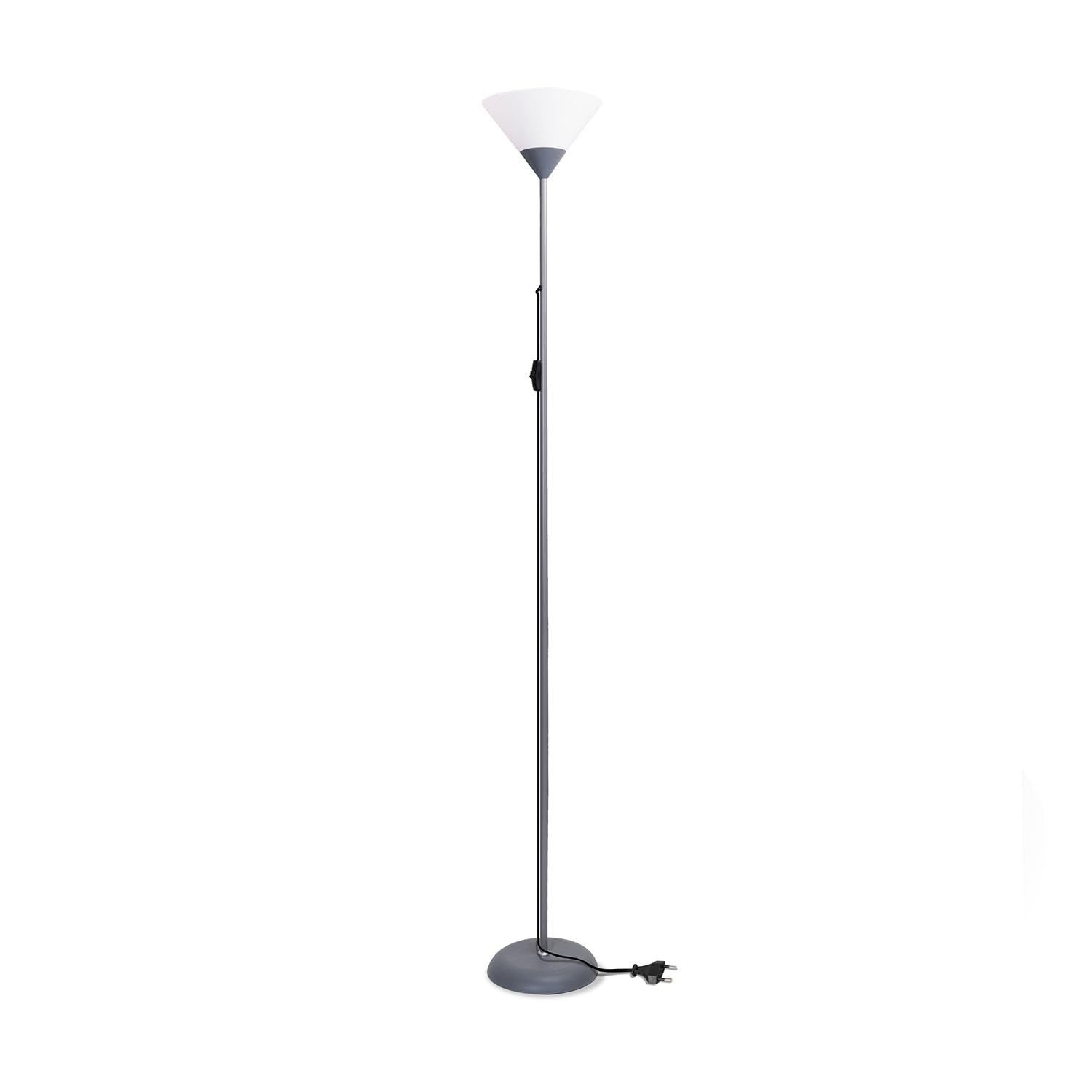 VoltShine Lámpara de pie E27 sin bombilla, diseño moderno, altura ajustable, base estable; ideal para iluminar espacios y crear ambiente acogedor.