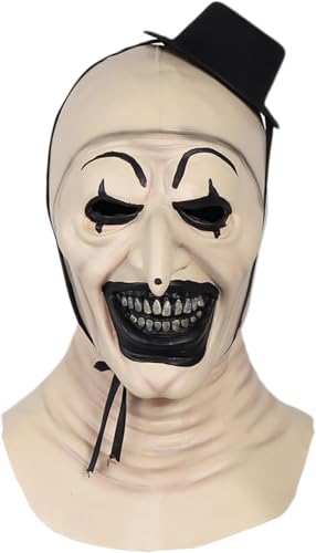 Máscara de Art The Clown para terror en Halloween y cosplay de payaso asesino