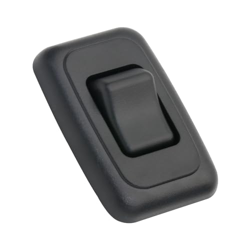 Single SPST On-Off Switch with Bezel 12V Light Switch for RV Camper(Black)