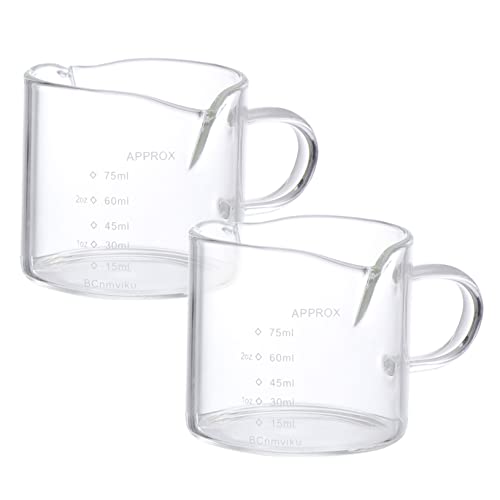 WATIIFUFU 2pièces Verres Doseurs à Café Chopes à Bière Tasses à Boissons Lot Pour Café Lait Thé Avec Bec Verseur Résistant Chaleur Pratique Pour Préparer Des Boissons