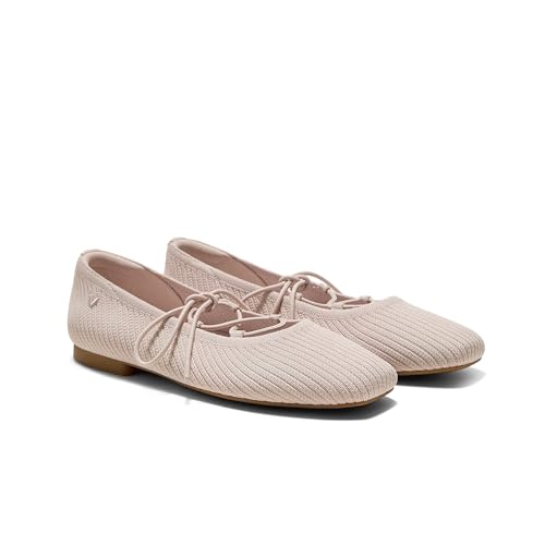 Image of VIVAIA Miley Women's Mary Jane Flats Shoe with Stylish 3 Laces Comfortable Square Toe Ballet Flats for Women Daily Outfit