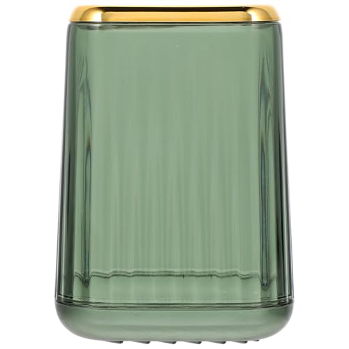 HOMSFOU Porta Brochas de Maquillaje Transparente Verde, Organizador de Cosméticos y Portalápices de Escritorio, Caja Rectangular para Almacenamiento de Tocador, Multiusos para Maquillaje
