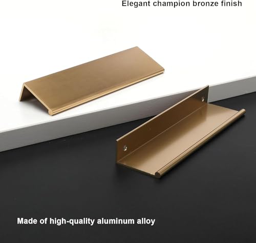 Image of Rergy 30 Pack 3-3 /4 inch Cabinet Pulls Champagne Bronze Finger Pulls