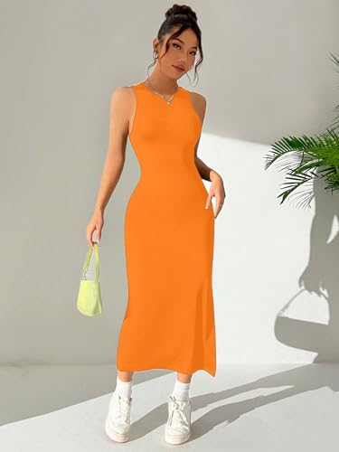 Image of Aahwan Women Bodycon Black Solid Simple Sleeveless Fish Tail Hem Backless Dress