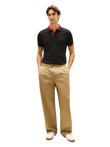 Image of Tommy Hilfiger Men's Short Sleeve Casual Polo Shirts in Regular Fit with Stretch and Contrast Collar Designs