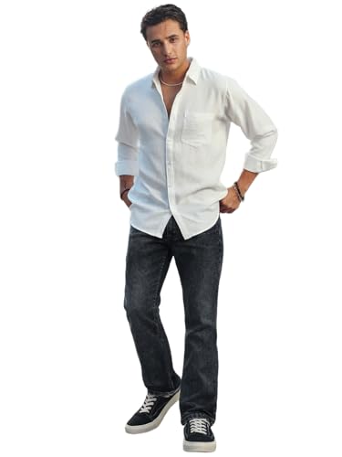 Image of Urbano Fashion Men's Washed Bootcut Jeans Stretchable