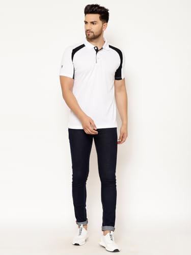 Image of EPPE Men's Polo Neck Solid Slim Fit Activewear Half Sleeve Dryfit Micro Polyester Sportswear | Casual wear T-Shirt