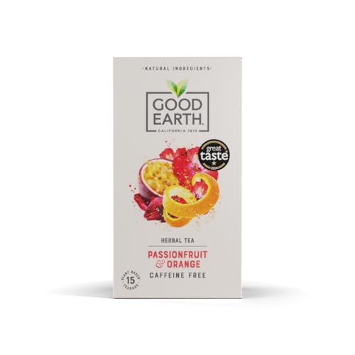 Good Earth Tea Co. Passionfruit & Orange Tea Bags Fruit Flavoured Herbal Blend with Passionfruit Orange Peel and Floral Notes 15 Plant-Based Teabags