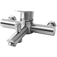 REAQUE Badewannenarmatur, Wasserhahn Badewanne, Einhebel-Wannenmischer, Wannenarmatur mit manuellen Umsteller, Wasserhahn Wandmontage, mit Brauseabgang und Bade Wasserhahn