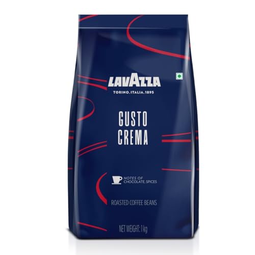 Lavazza Gusto Crema | Roasted Coffee Beans | Medium Roast | Arabica Robusta Blend | Bag|1000 Grams