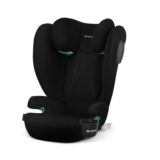 CYBEX Silver Kinder-Autositz Solution B4 i-Fix, Inkl. Getränkehalter, Für Autos mit und ohne ISOFIX, Ab ca. 3 bis 12 Jahre (100 - 150 cm), Ab ca. 15-50 kg, Volcano Black