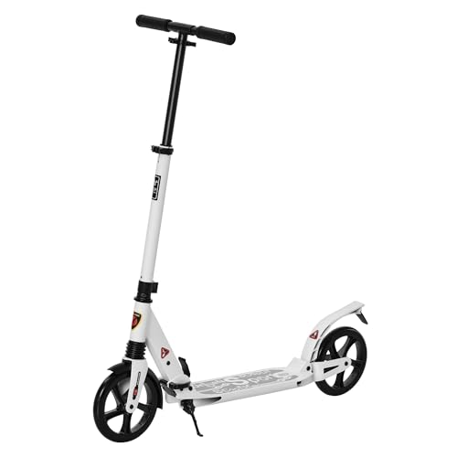 HOMCOM Patinete Plegable Scooter con Manillar Altura Ajustable Patinete para Adultos y Niños (más de 14 años) Tipo Monopatín con...