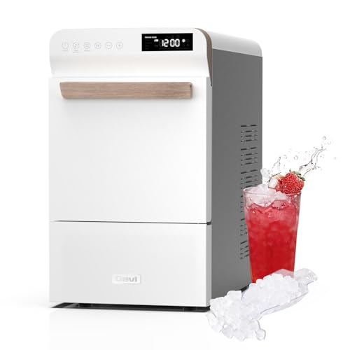 Gevi Nugget Ice Maker Countertop 40lbs/24H, Pebble Ice Machine with Programmable Timer,Self-CleaningChewable Pellet Ice for Home, Kitchen,Office,Gift 17.3"D x 9.7"W x 16.7"H White with Progr