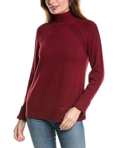 Image of Jones New York Women's Mock Neck Sweater with Rib Detail