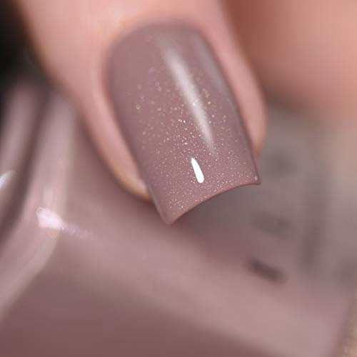 Image of ILNP Coffee Run - Creamy Mocha Neutral Nude Nail Polish, Subtle Holographic, Chip Resistant, 7-Free, Non-Toxic, Vegan, Cruelty Free, 12ml