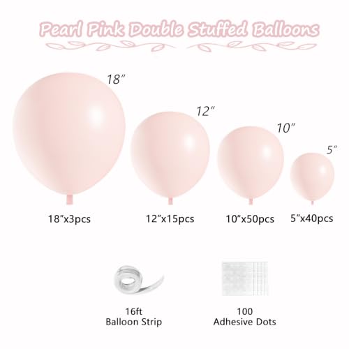 Image of 108Pcs Double Stuffed Peach Balloon Garland Arch Kit