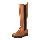 Amazon Essentials Bota Alta con Fuelle Mujer, Camel, 42 EU