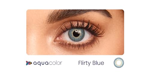 Image of Aquacolor Daily Disposable Colored Lenses with 0 Power - Flirty Blue - (10 Lens /Box)