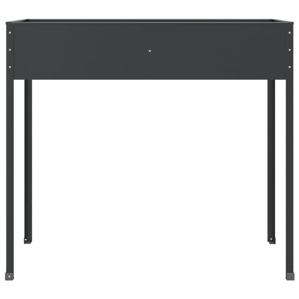 Pflanzkübel Anthrazit aus verzinktem Stahl 100,5x40,5x90 cm mit Abflussloch und Bewässerung, wetterfester Balkonkasten für Garten, Terrasse, Balkon, Indoor und Outdoor Nutzung