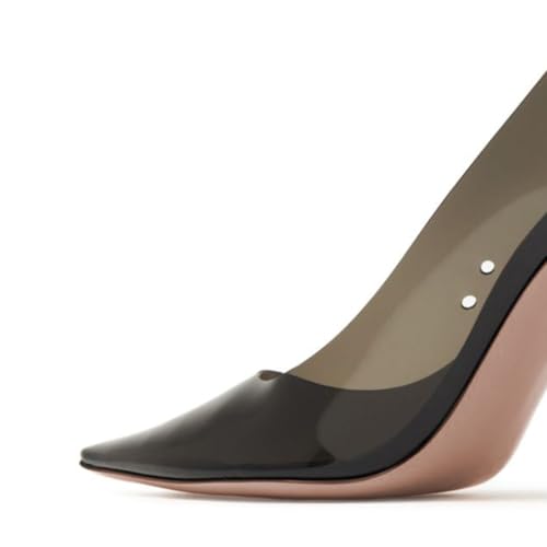 FSJ Women Classic Pointed Toe High Heel Pumps Closed Toe Crystal Flared Heel Slip-On Party Wedding Office Dress Shoes Size 4-16 US3