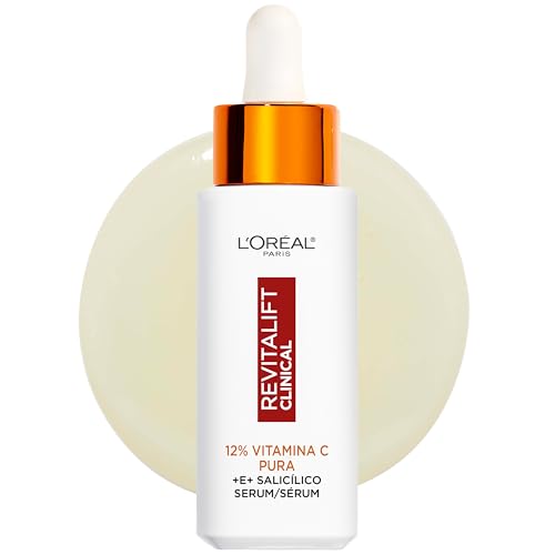 L'Oréal Paris Sérum Facial 12% Pura Vitamina C , Piel más luminosa y poros menos visibles, Reduce las arrugas, la despigmentación y los poros, Revitalift Clinical, 30 ml
