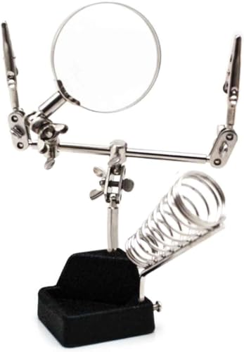 Suporte Solda Ferro Lupa Articulável Circuito Com Garras