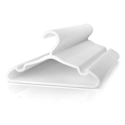 Image of VILICK Plastic Kids Hangers - 50 Pack Non-Slip Baby Clothes Hangers for Closet, Toddler & Newborn Clothing Pants, Skirts, Coats (White)