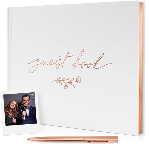 Catálogo para Comprar On-line Libros de visitas los más solicitados. 48 Elegante libro de visitas de boda, libro de visitas para recepción de boda, despedida de soltera, baby shower, cumpleaños, aniversario y eventos, páginas con líneas de firma...