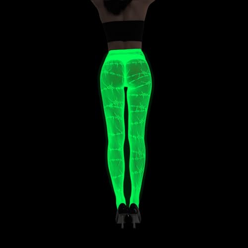 Image of Glow in the Dark Fishnet Stockings, High Waist Sexy Tights Party Stockings for Womens Girls