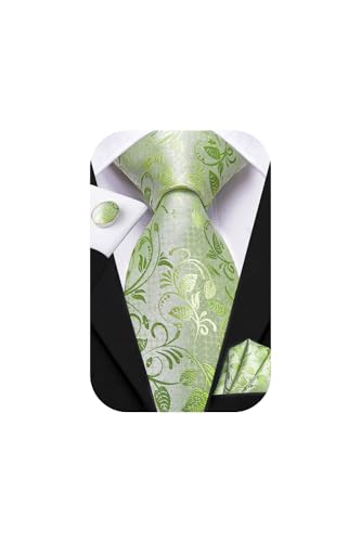 Image of Hi-Tie Mens 70inches Tie Set Extra Long Necktie for Men Cufflinks Handkerchief Big Tall Men Business Wedding