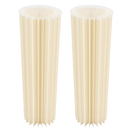 Juego de 2 columnas de flores plegables de 100 cm, jarrones de cartón blanco para bodas, fiestas y jardín (columnas de papel, centros de mesa, jarrones de suelo)