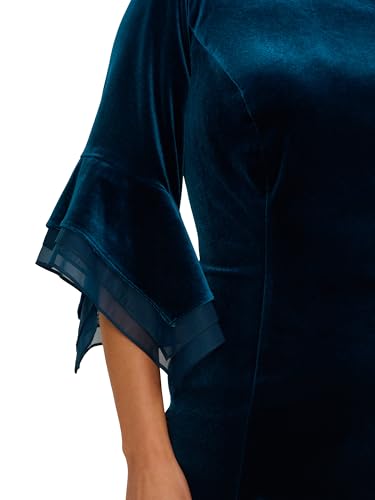 Image of Adrianna Papell Velvet Bell Sleeve Short Dress