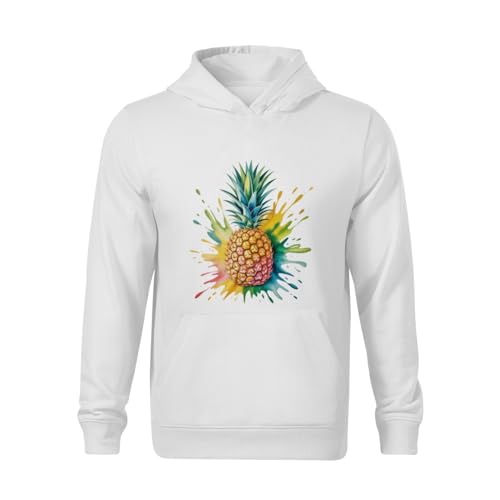 Kids Watercolor Pineapple Boys Girls Lightweight Kangaroo Pocket Fleece Hoodies2