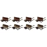 LOGOFUN 8Pcs Miniature Wheelbarrow Model Simulation Wheelbarrow Farm Tool Mini House Garden Decor (Green+Brown)