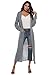 Womens Long Knit Cardigan Sweater Casual Loose Fit Fall Thin Lightweight Long Sleeve Open Cardigan Rib Knit Sweater Grey S