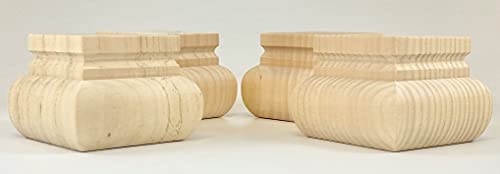 Highland Manor Wood Products Square Welsh Bunfoot - 2 1/2