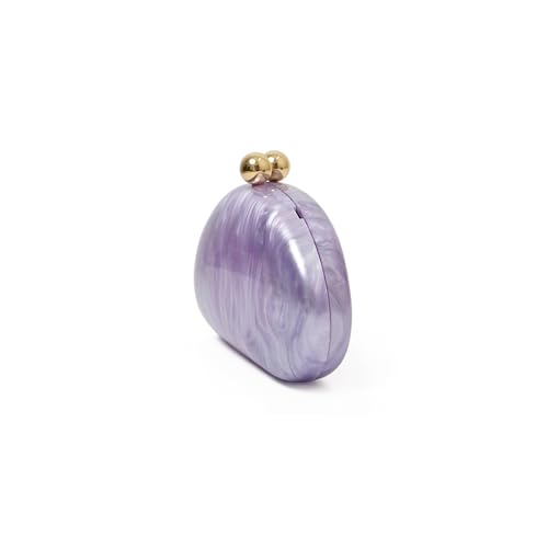Image of Acrylic Shell Shaped Bag Luxury Marble Clutch Evening Purses for Women Glitter Handbag for Wedding Cocktail Party Prom