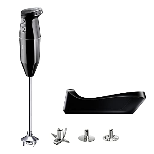 bamix staafmixer set cordless PRO snoerloos, incl. laadstation, Mes, Gaatjesschijf, Gladde schijf van rvs, 250 watt, 3 standen, Made in Switzerland, Zwart